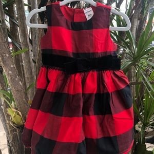Carters buffalo plaid dress, sized 6 month